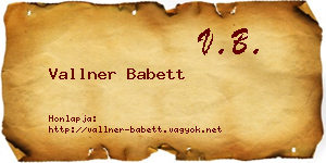 Vallner Babett névjegykártya